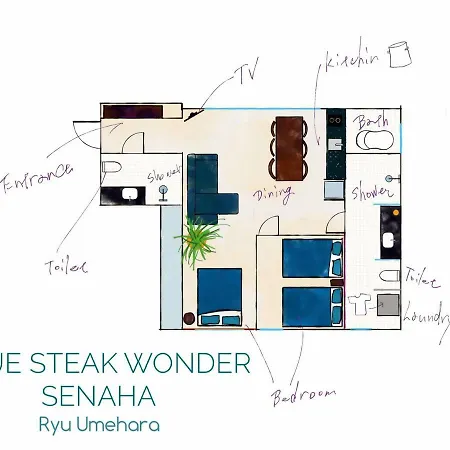 Blue Steak Wonder Senaha Apartment Yomitan Exterior photo